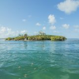 Een eiland in de blauwe Caribische zee